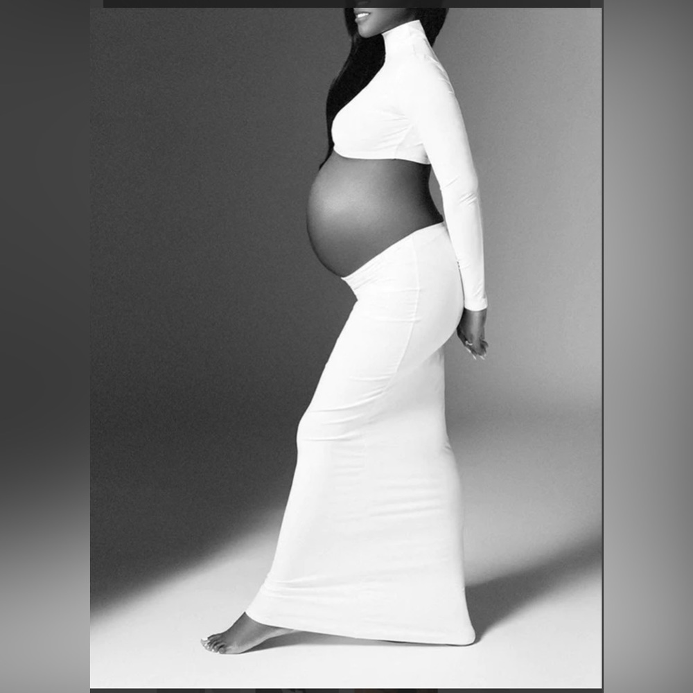 High Neck Crop Top Two Piece Long Sleeve Bodycon